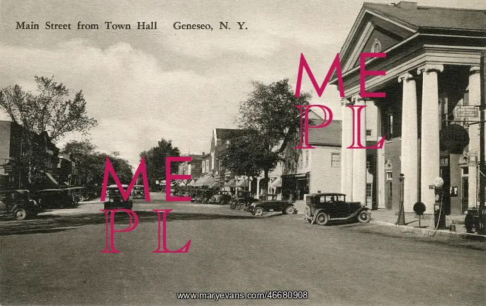: Main Street from the Town Hall, Geneseo, New York State, USA : Main Street from the Town Hall, Geneseo, New York State, USA