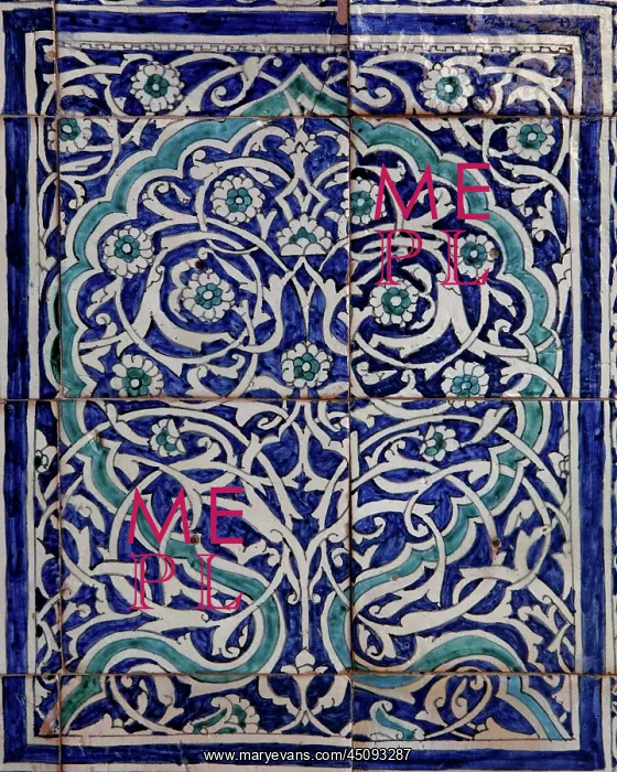: Khiva. Detail of majolica tiling, winter mosque : Khiva. Detail of majolica tiling, winter mosque