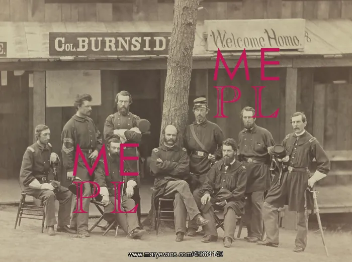 : Major General Ambrose Burnside (seated, center) : Major General Ambrose Burnside (seated, center)
