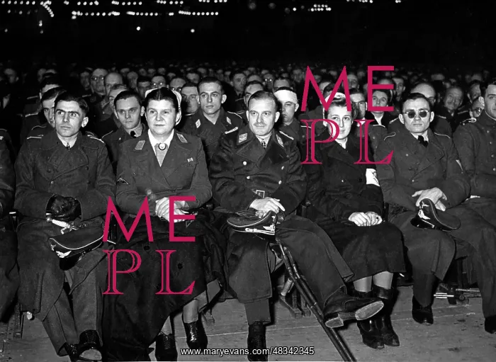 : Major Hermann Graf giving a speech at a propaganda : Major Hermann Graf giving a speech at a propaganda