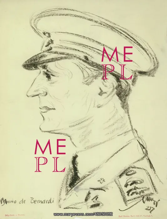 : Major Mario de Bernardi drawn by Emil Stumpp : Major Mario de Bernardi drawn by Emil Stumpp
