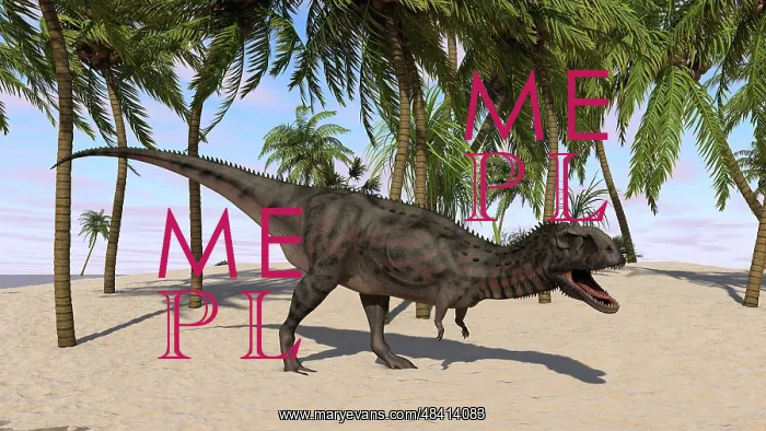 : Majungasaurus in a prehistoric landscape : Majungasaurus in a prehistoric landscape