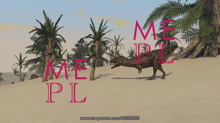 : Majungasaurus roaming a prehistoric landscape : Majungasaurus roaming a prehistoric landscape
