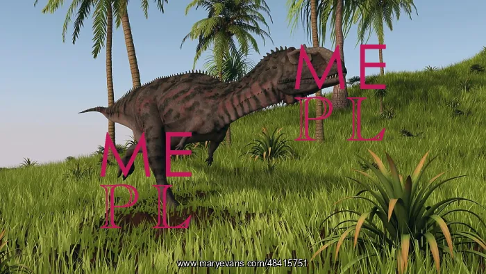 : Majungasaurus running across a grassy field