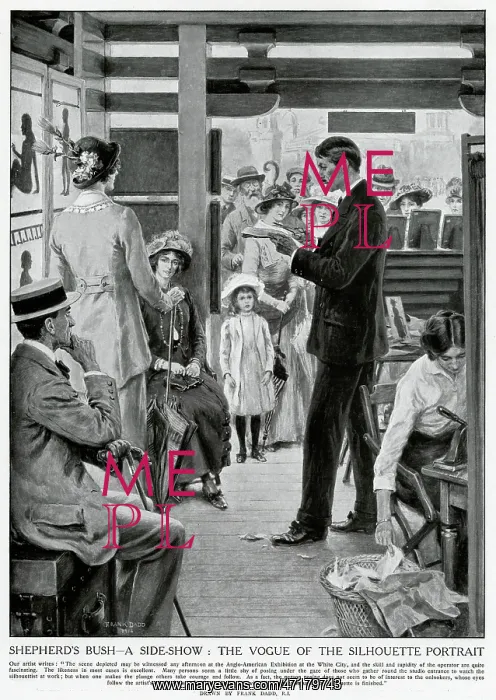 : Making a silhouette: a fairground silhouettist : Making a silhouette: a fairground silhouettist