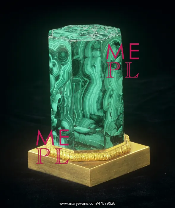 : Malachite. An Octagonal column of the mineral malachite : Malachite. An Octagonal column of the mineral malachite