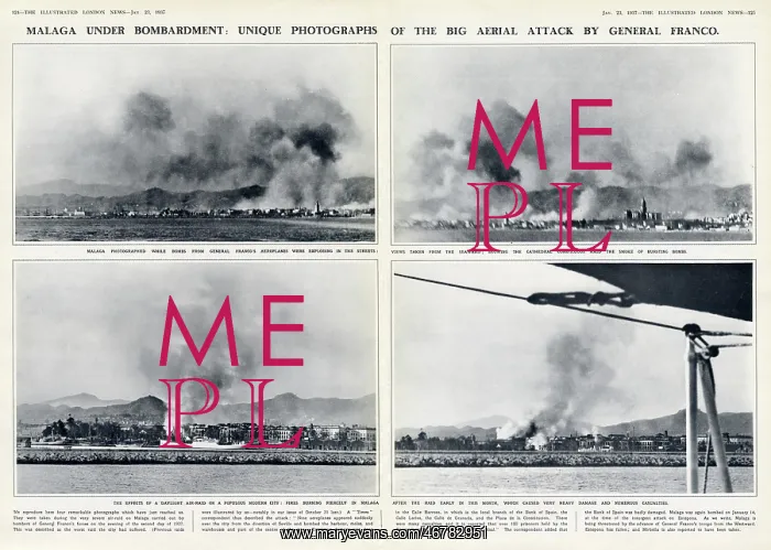 : Malaga under bombardment : Malaga under bombardment