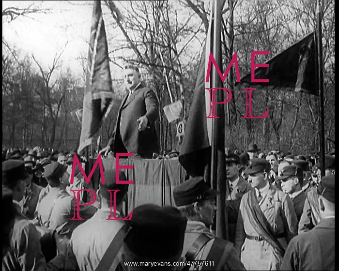 : Male Civilian Stands on a Platform In Front : Male Civilian Stands on a Platform In Front