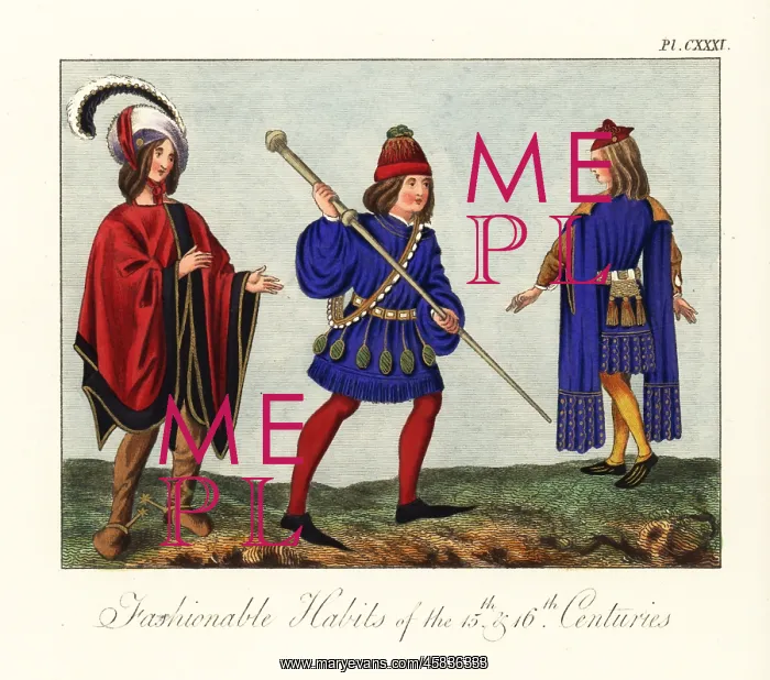 : Male costume of the 15th century : Male costume of the 15th century