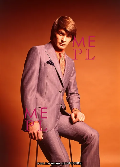  : Male model in shiny grey suit