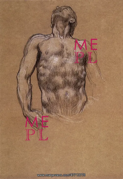 : Male Nude Study, by Leighton : Male Nude Study, by Leighton