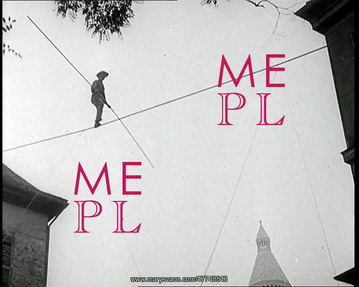 : A Male Stuntman Walking a Tightrope Between : A Male Stuntman Walking a Tightrope Between