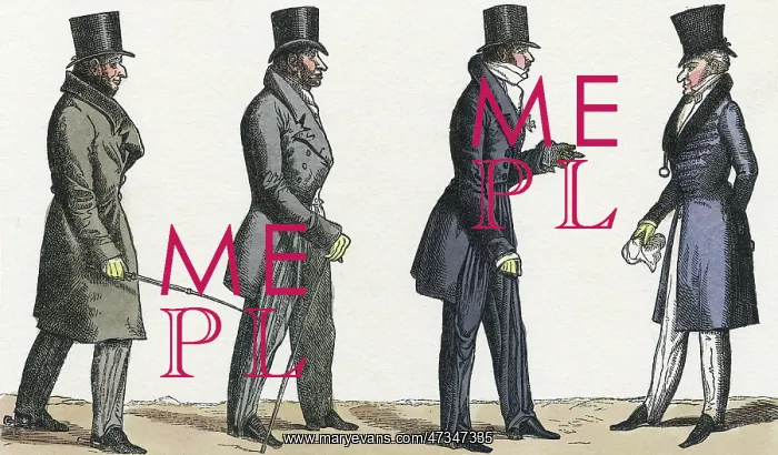 : Male Type - 4 Dandies - 1820 : Male Type - 4 Dandies - 1820