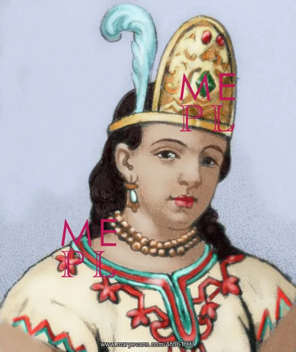 : Malinche (c.1496-1529). Colored engraving : Malinche (c.1496-1529). Colored engraving