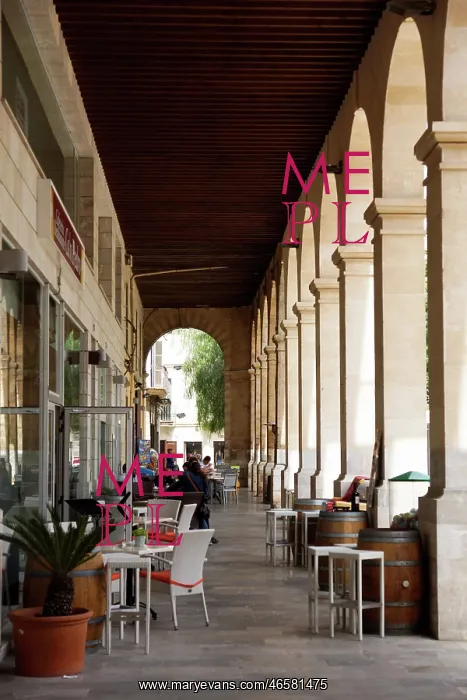 : Mallorca, Spain - Arcade at the main square : Mallorca, Spain - Arcade at the main square
