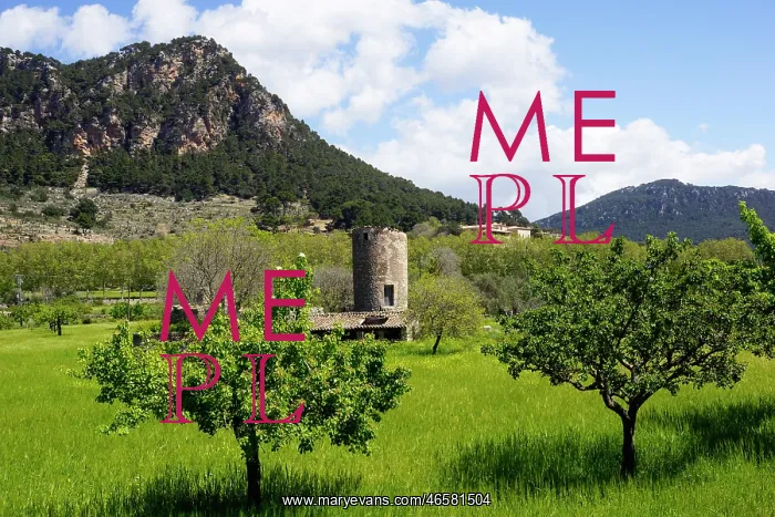 : Mallorca, Spain, Valldemossa - old windmill tower : Mallorca, Spain, Valldemossa - old windmill tower