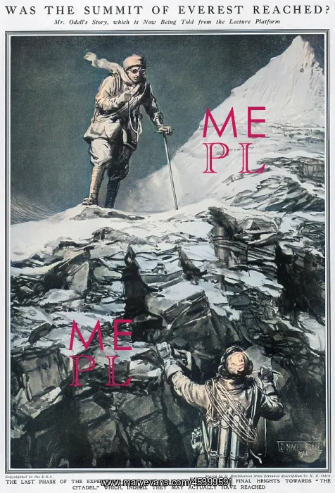 : Mallory and Irvine at the Second Step, Everest 1924 : Mallory and Irvine at the Second Step, Everest 1924