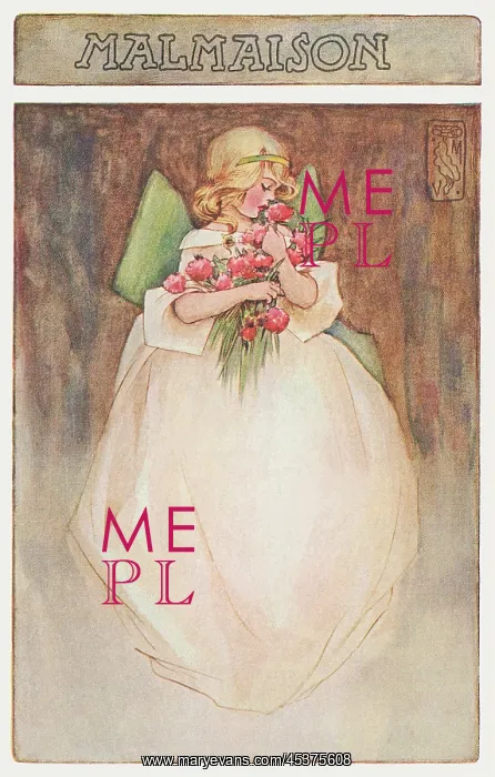 : Malmaison. Young girl with flowers : Malmaison. Young girl with flowers
