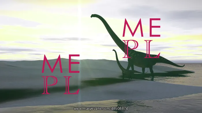 : Mamenchisaurus and her offspring walking across a barren ? : Mamenchisaurus and her offspring walking across a barren ?