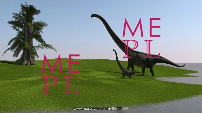 : Mamenchisaurus and her offspring walking across an open ? : Mamenchisaurus and her offspring walking across an open ?