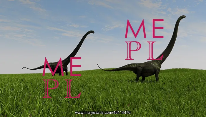 : Two Mamenchisaurus walking across a grassy field : Two Mamenchisaurus walking across a grassy field