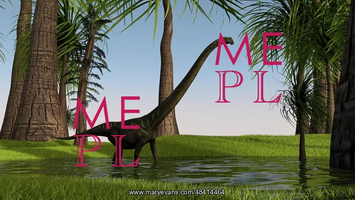 : Mamenchisaurus walking through swampy water : Mamenchisaurus walking through swampy water