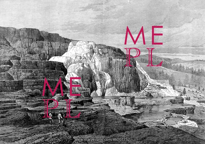 : Mammoth Hot Springs, Gardiner River, Yellowstone, 1874 : Mammoth Hot Springs, Gardiner River, Yellowstone, 1874