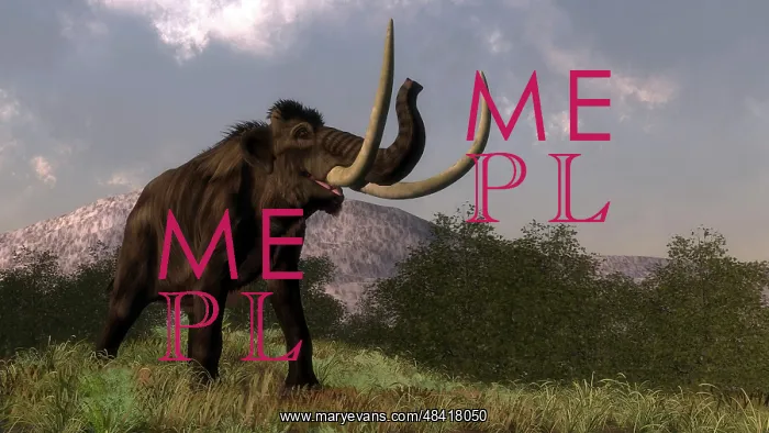: Mammoth walking in nature by day : Mammoth walking in nature by day