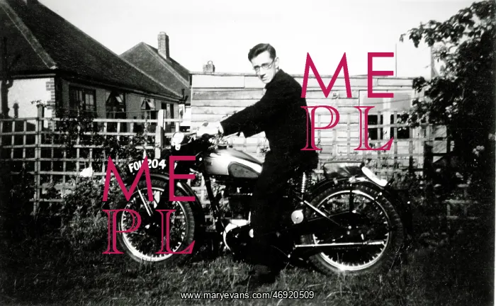: Man on a 1951 BSA Gold Star motorcycle : Man on a 1951 BSA Gold Star motorcycle