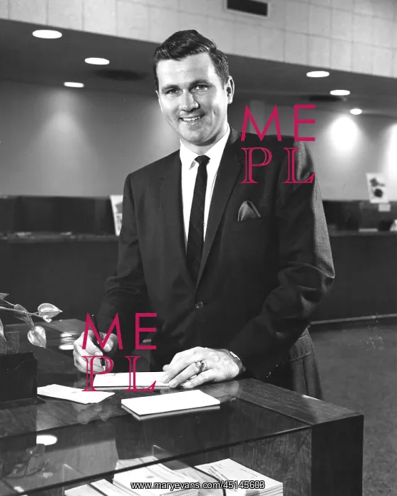 : Man At Bank Doing Business : Man At Bank Doing Business