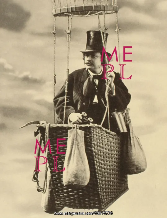 : Man in the basket of a balloon : Man in the basket of a balloon