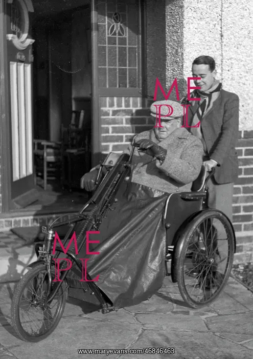 : Man in a bath chair : Man in a bath chair
