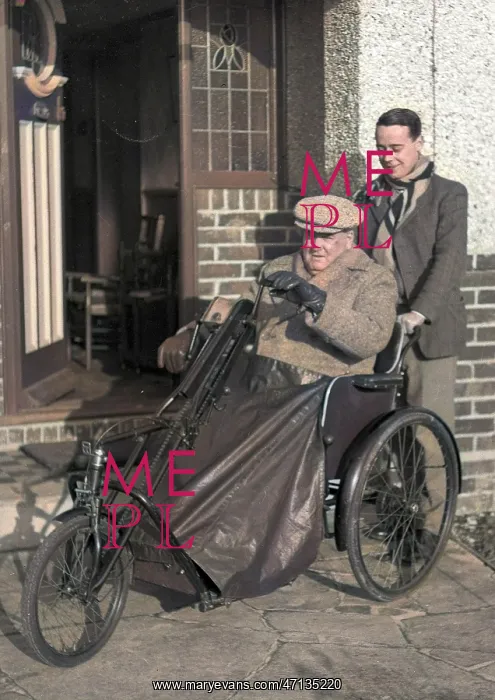 : Man in a bath chair : Man in a bath chair