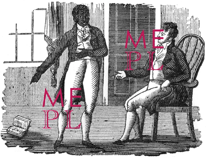 : Man with black servant, c. 1800 : Man with black servant, c. 1800