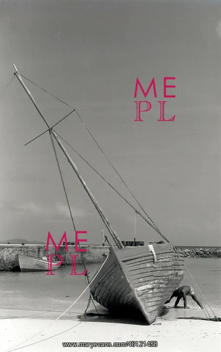 : Man and boat, La Digue, Seychelles : Man and boat, La Digue, Seychelles
