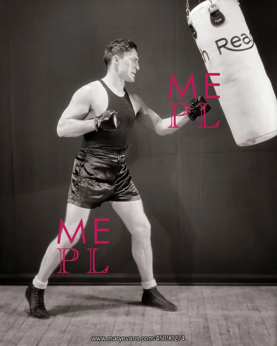: Man Boxer Wearing Black Trunks and Tank Sparring : Man Boxer Wearing Black Trunks and Tank Sparring