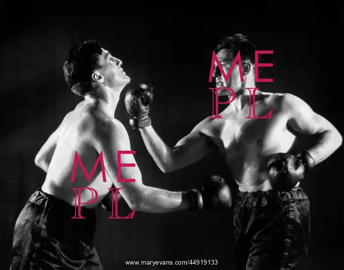  : Man in boxing match with himself