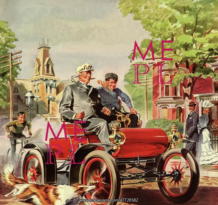  : Man and Boy in Old Fashioned Auto