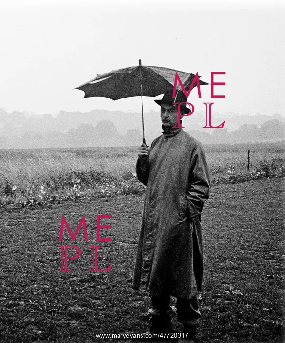 : Man with broken umbrella stands in pouring rain : Man with broken umbrella stands in pouring rain