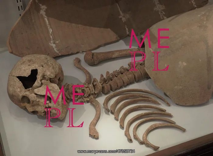 : Man buried beneath the two halves of an amphora : Man buried beneath the two halves of an amphora