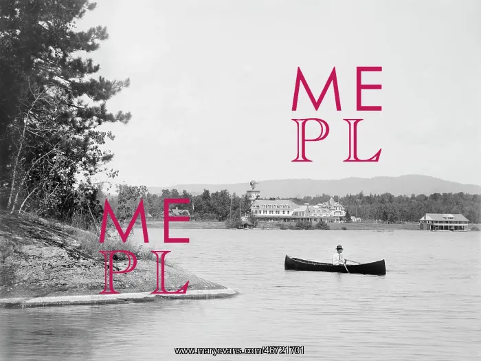 : Man - Canoe - Lake - Saranac - Resort : Man - Canoe - Lake - Saranac - Resort