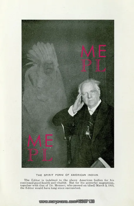 : Man on chair with spirit in background : Man on chair with spirit in background