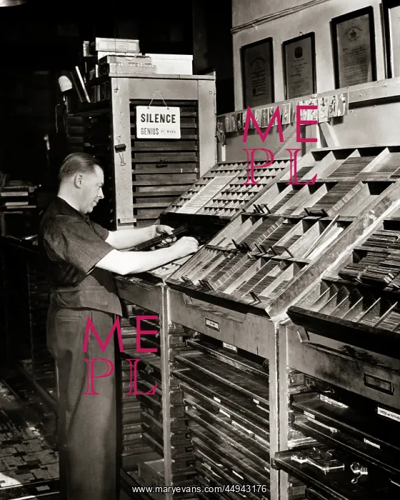 : Man composer setting type by hand : Man composer setting type by hand