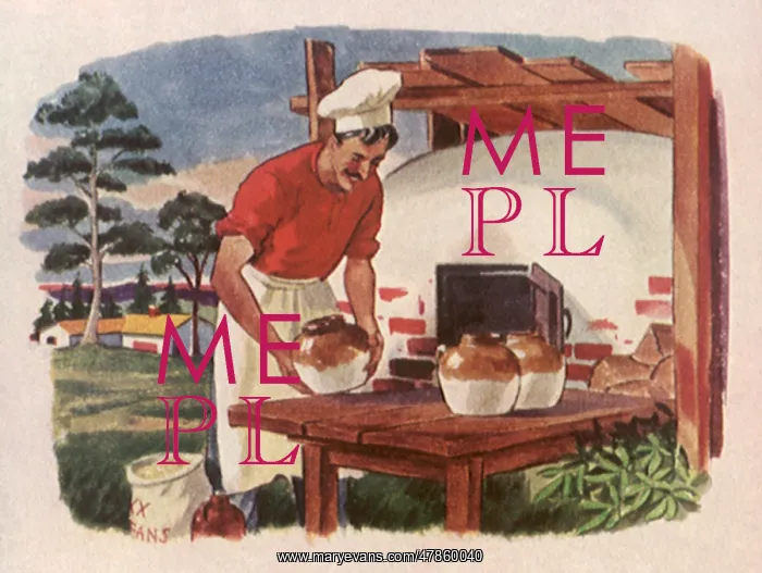 : Man cooking in Outdoor Fireplace Oven : Man cooking in Outdoor Fireplace Oven