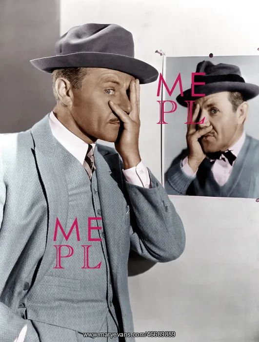 : Man copying himself in a portrait : Man copying himself in a portrait