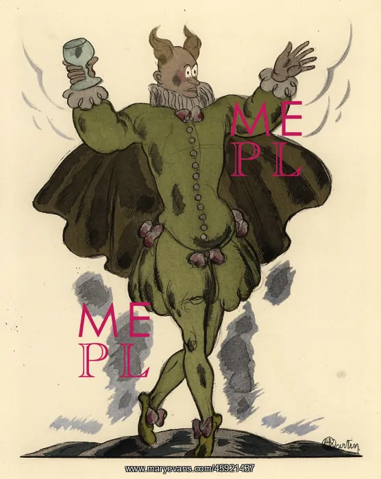 : Man with cuckold's horns holding a magick cup : Man with cuckold's horns holding a magick cup
