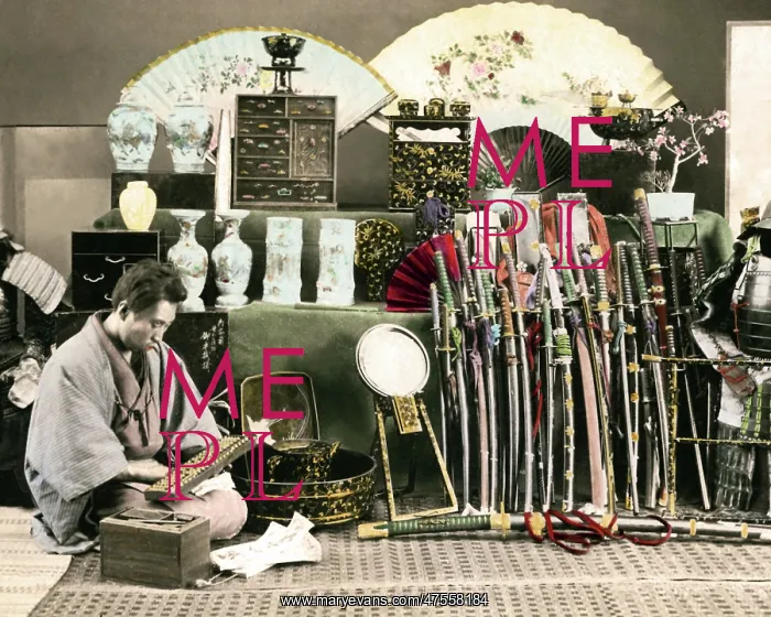 : Man in curio store, Japan : Man in curio store, Japan