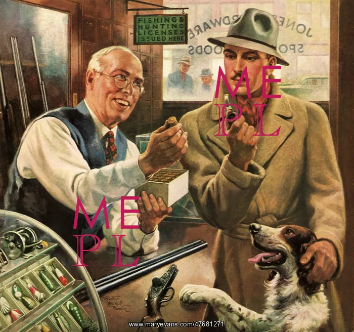 : Man and Dog in Gun Shop