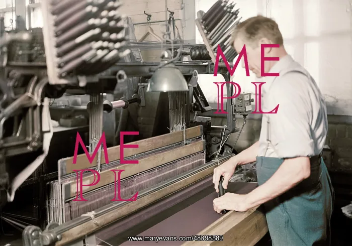 : Man doubling and twisting silk, 1936 : Man doubling and twisting silk, 1936