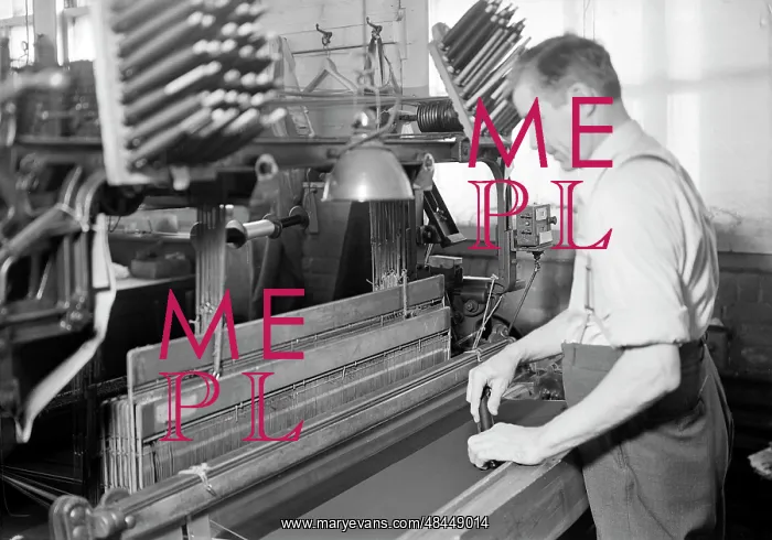 : Man doubling and twisting silk, 1936 : Man doubling and twisting silk, 1936